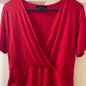 Forever 21 Short Sleeve V-Neck Bodysuit